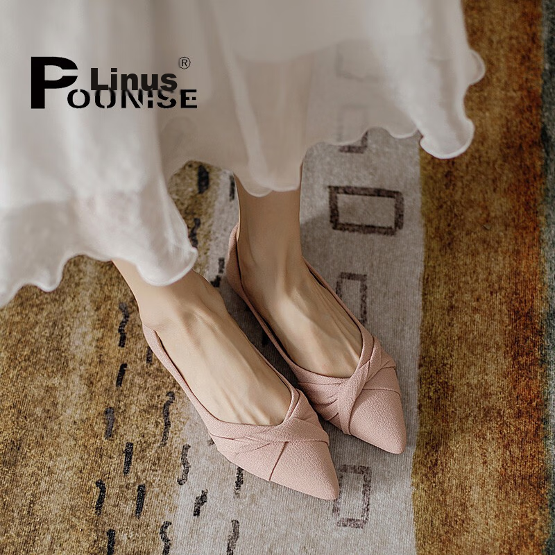 Pounise Women's Flats, Korean Style, Large Size Boat Shoes, Flat Soft Soles, PQM...