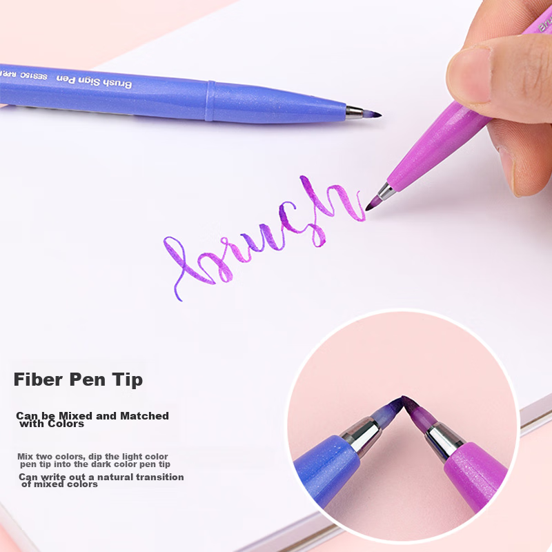 Pentel Colorful Soft Brush Pen, Elastic Tip Water-Based Pen, for Journaling, Let...