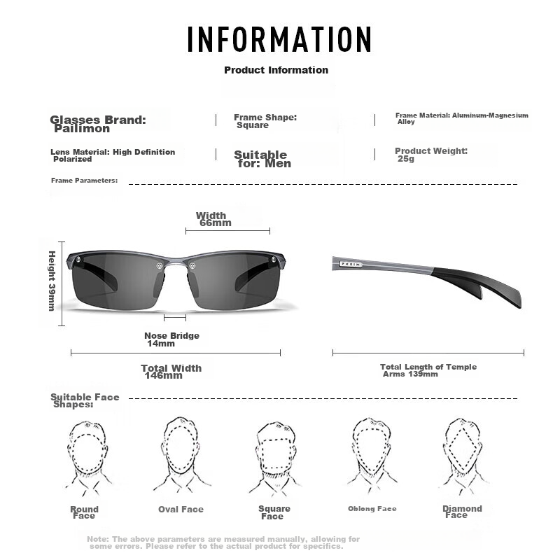 Parim Aluminum-Magnesium Polarized Sunglasses for Men, Sports Cycling Sunglasses...