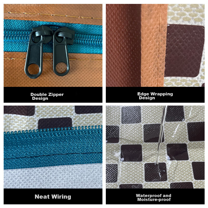 Pangdaidai Large Capacity Orange Plaid Moving Packing Bags, Clothes Storage Bags...