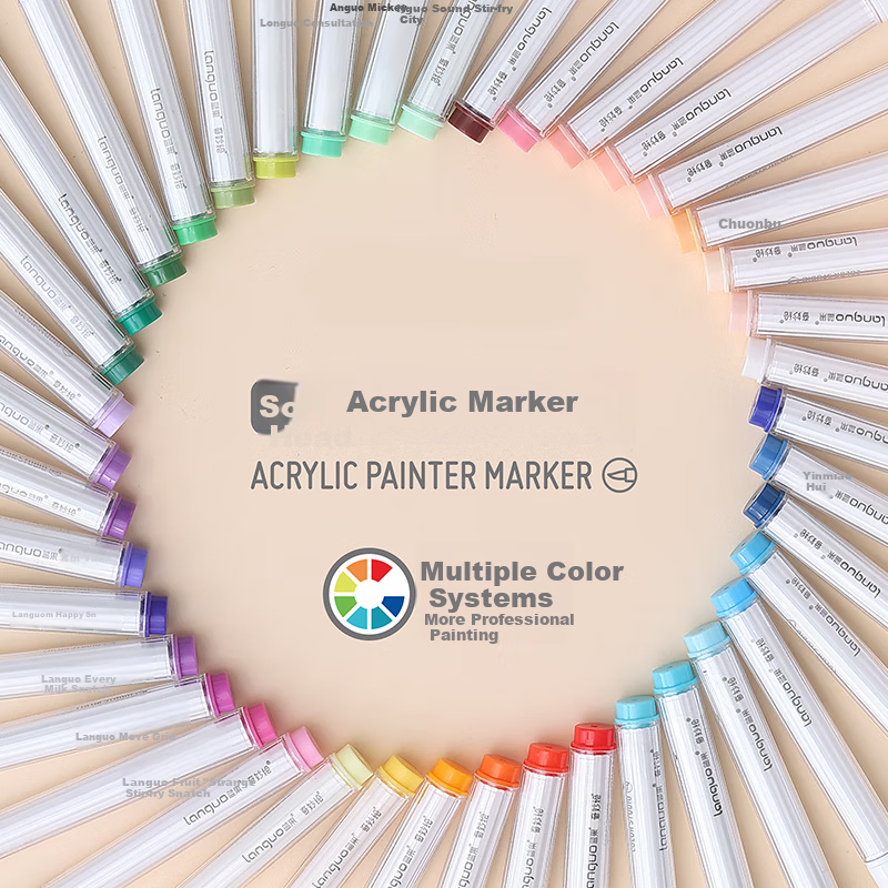 Qiao Ke Hui Acrylic Marker Soft Tip Art Special Hand Account Pen Sea Salt Blue S...