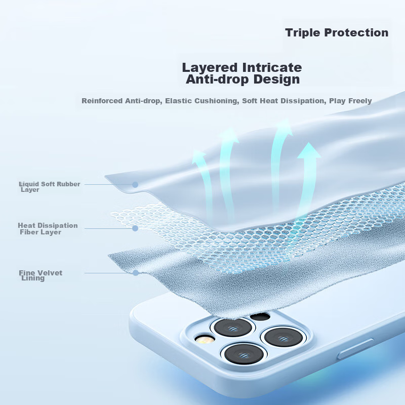 PISEN IPhone 15 Pro Case, Flexible Liquid Silicone Full Protection Anti-Drop Ant...