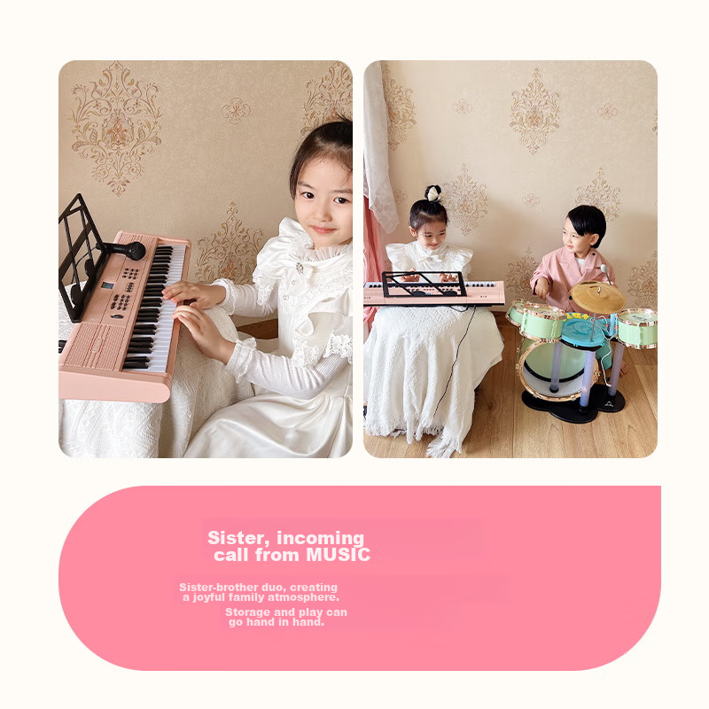 QIAO WA BAO BEI Electronic Keyboard, Children's Mini Piano, 2-Year Baby Toy, Gir...