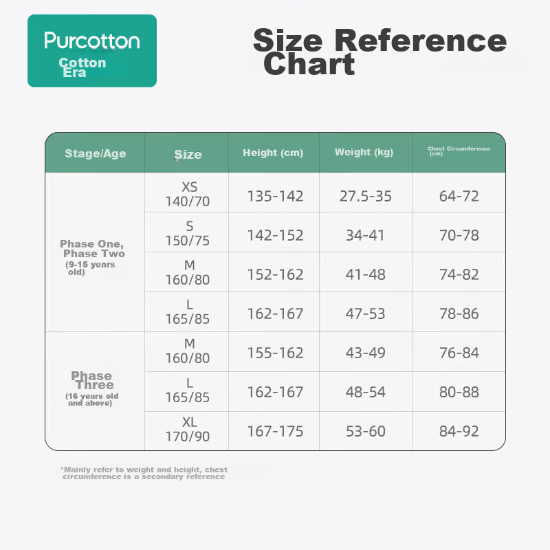 PurCotton Girls' Underwear Bra for Middle School Students in Puberty, Combed Cot...