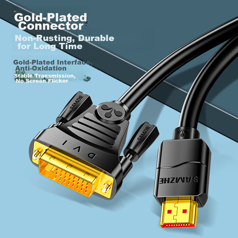 Shanze HDMI to DVI Conversion Cable 4K60Hz DVI to HDMI High-Definition Cable Bid...