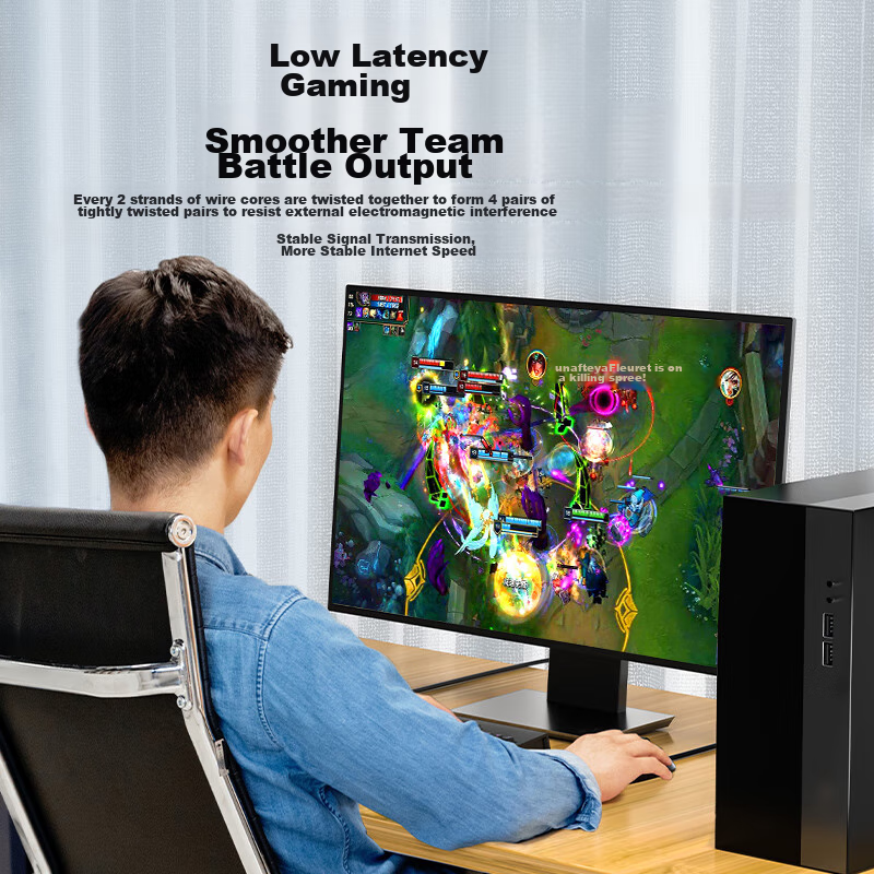 SAMZHE CAT5e High-Speed Gigabit Ethernet Cable, 2 Meters, Engineering/Broadband...