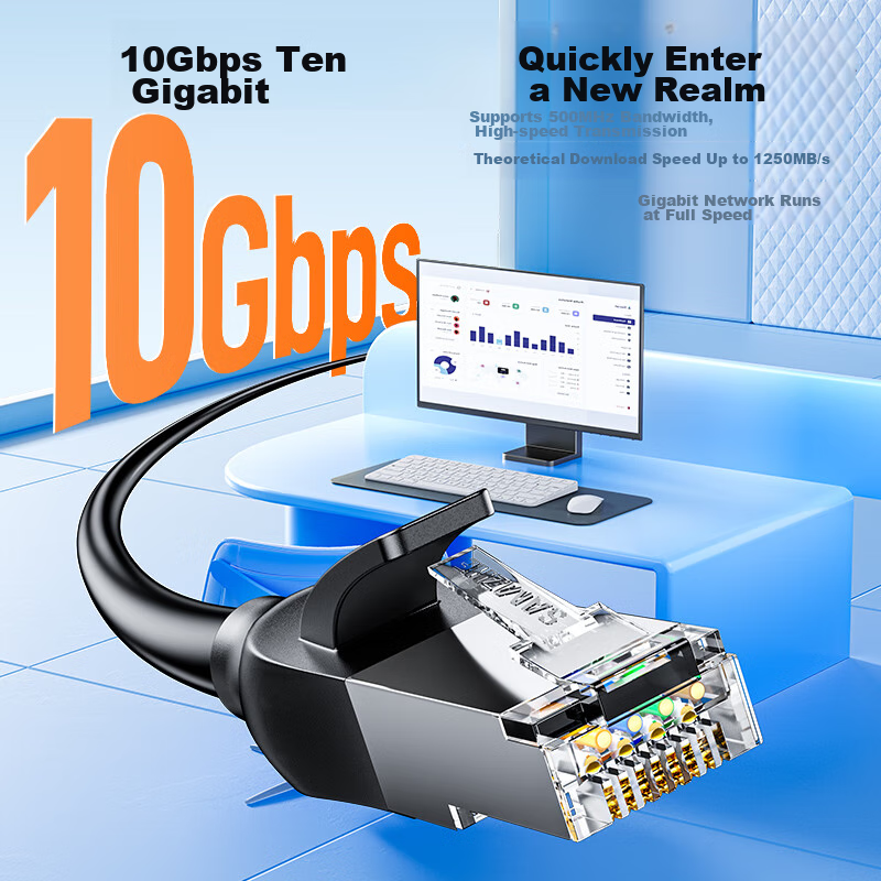 SAMZHE CAT6A 10G Pure Copper Ethernet Cable, Category 6A Patch Cord, Home Comput...