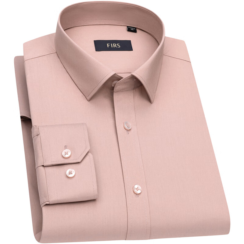 FIRS Men's Wrinkle-Free Long Sleeve Shirt Business Elastic Formal Workwear Lotus...