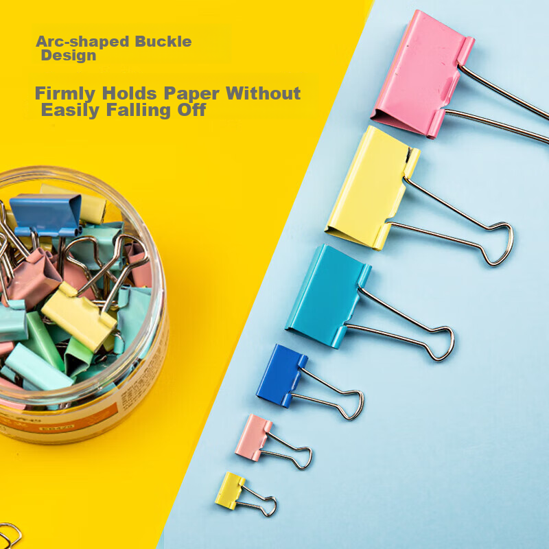 Comix Colored Binder Clips/bill Clips (32mm 6 Pieces, 25mm 12 Pieces, 19mm 24 Pi...