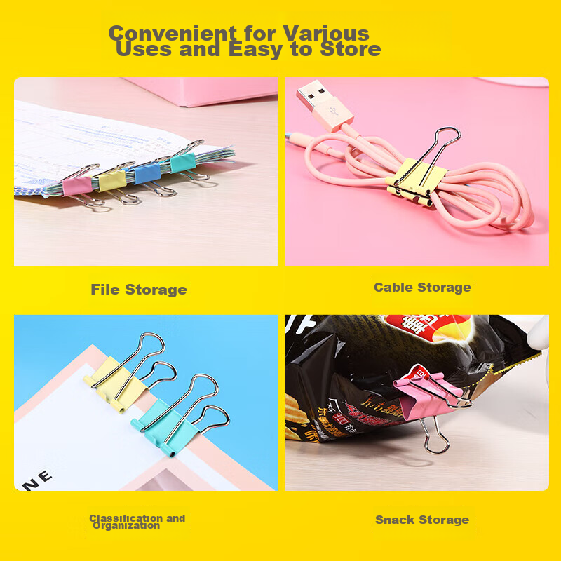 Comix Colored Binder Clips/bill Clips (32mm 6 Pieces, 25mm 12 Pieces, 19mm 24 Pi...