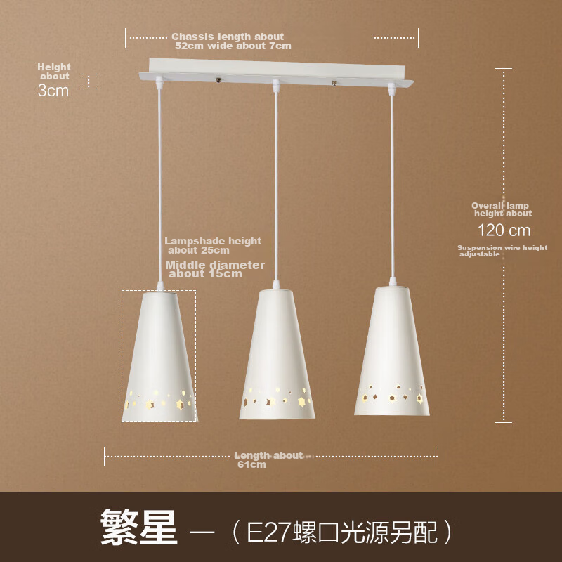 OPPLE LED Pendant Light, Three-Head Ceiling Dining Pendant Light, Modern Simple...