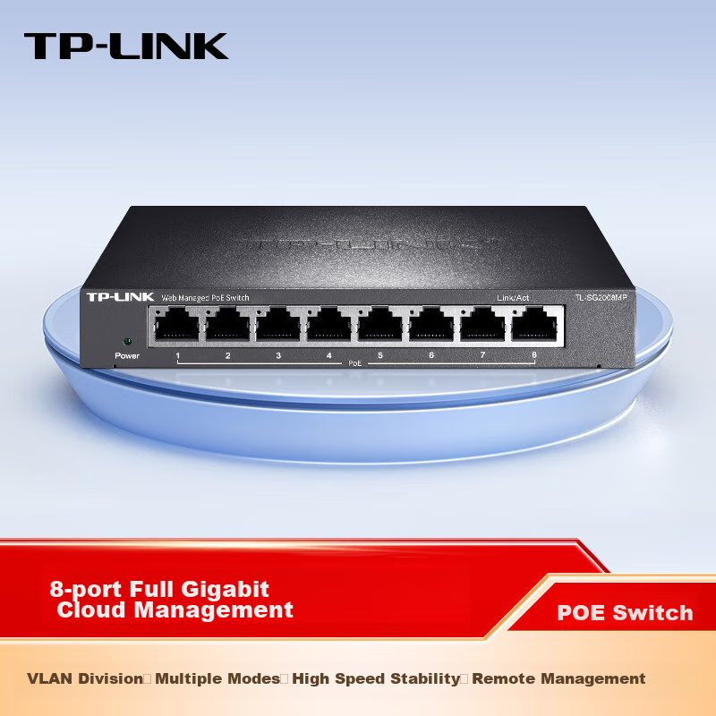 TP-LINK, Full Gigabit Web-Managed 8-Port Gigabit PoE Powered Splitter, PoE Switc...