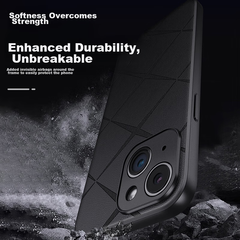 NEYAA IPhone 15 Case, Luxury High-End Genuine Leather Camera Protection Cover, U...