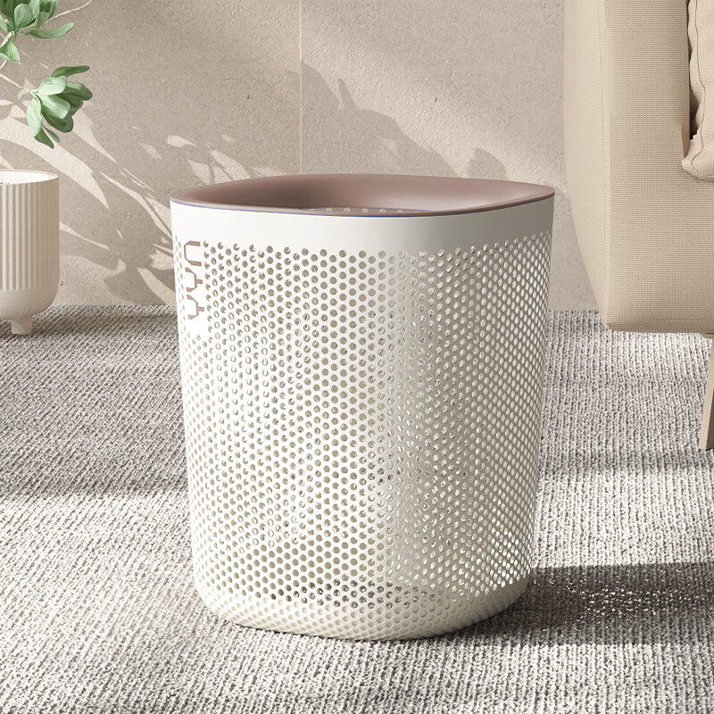 PUCHU Lidless Trash Can 12L for Home Kitchen Bedroom Living Room Bathroom, Hollo...