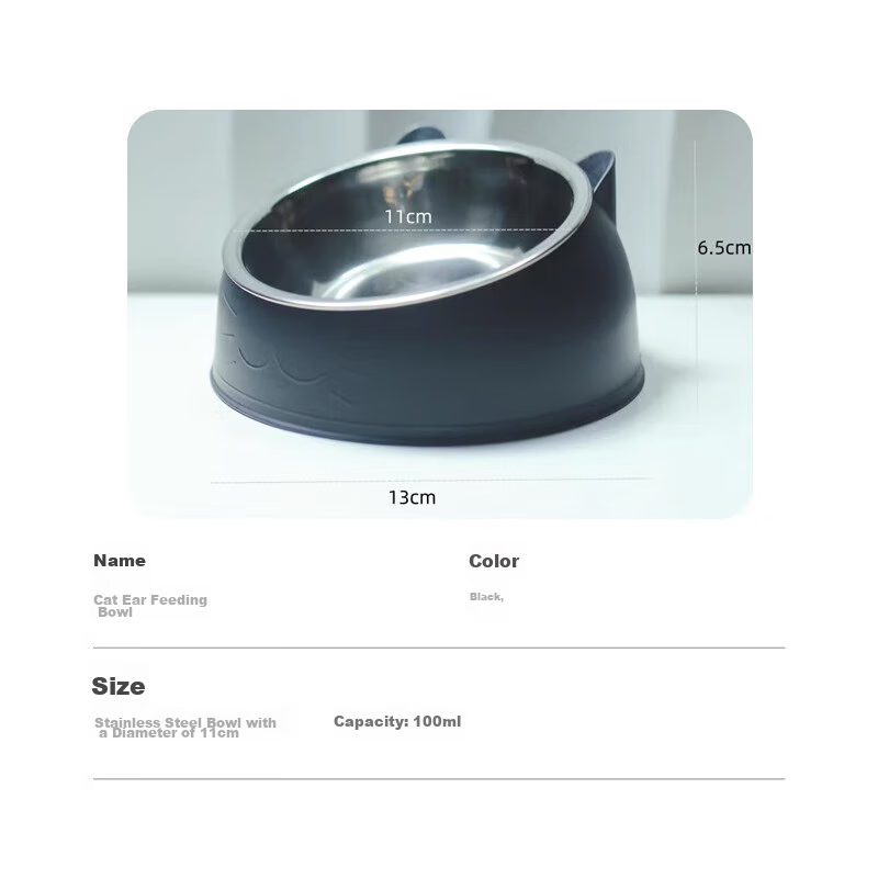 Pilot Pet Stainless Steel Dog Bowl, Cat Bowl, Inclined Neck Protection, Anti-Spi...