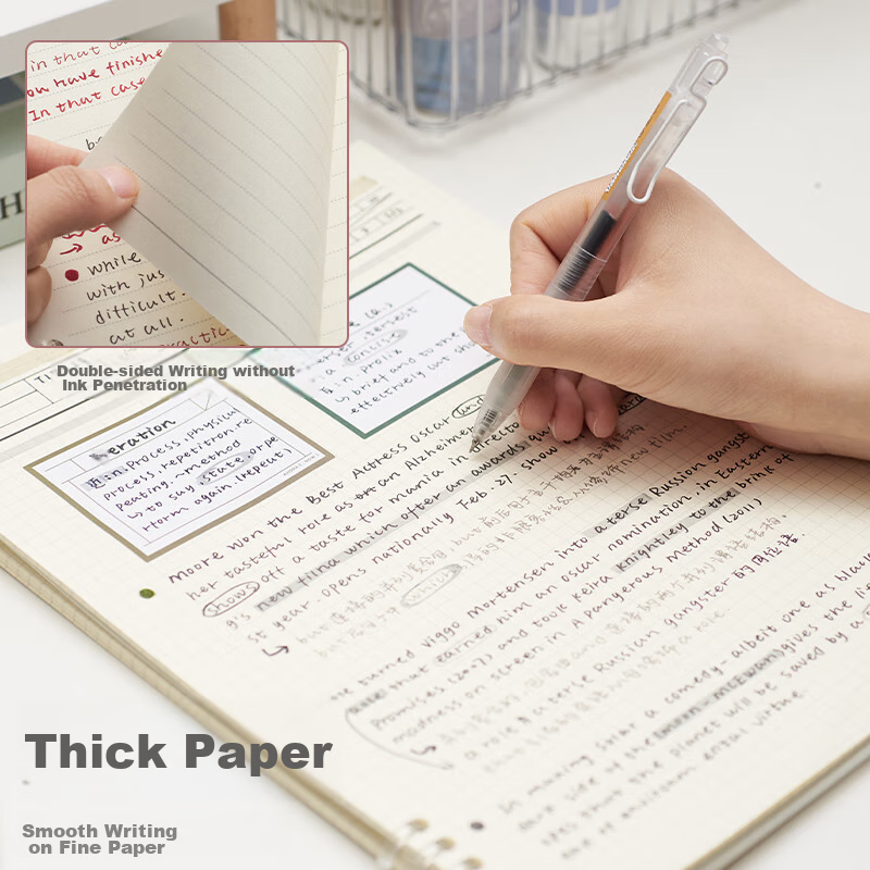 Class 2, Grade 3 B5 Lined Comfortable Loose-Leaf Notebook with Five Holes, PP So...