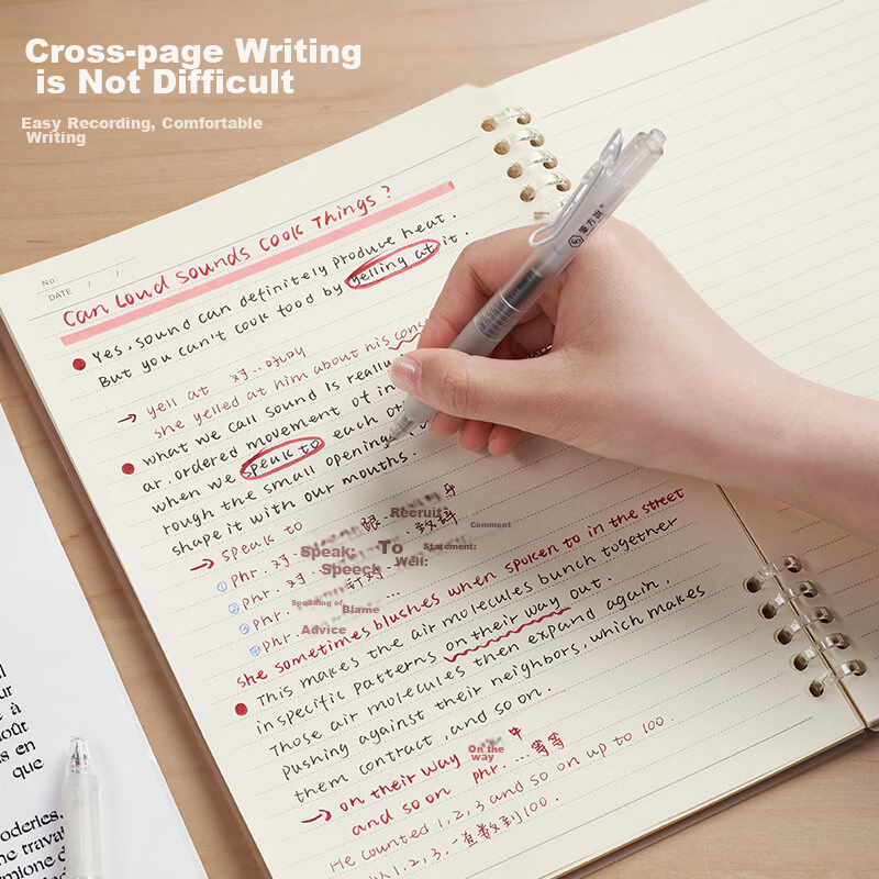 Class 2, Grade 3 B5 Lined Comfortable Loose-Leaf Notebook with Five Holes, PP So...