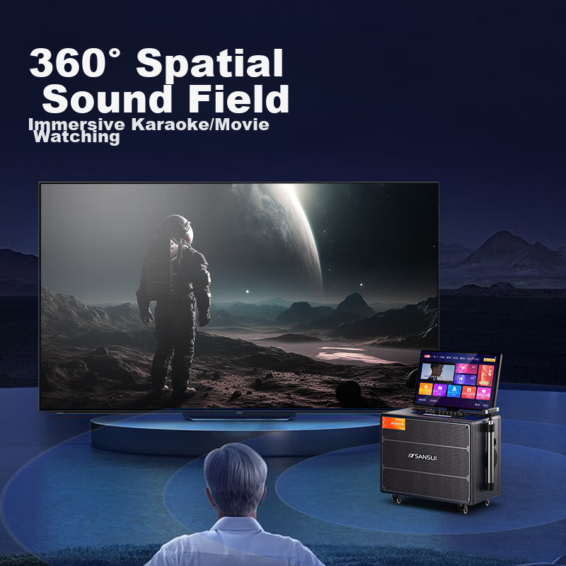 Sansui Outdoor Karaoke Speaker System, Home KTV Package Complete Singing Equipme...