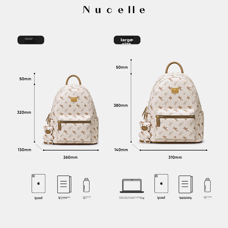 Nucelle Shen Yue Same Style Backpack for Women, 2025 New Fashion Backpack, Colle...