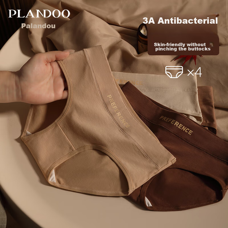 Palanduo Women's Underwear, 4-Pack, 95% Cotton, Comfortable, Breathable, Antibac...