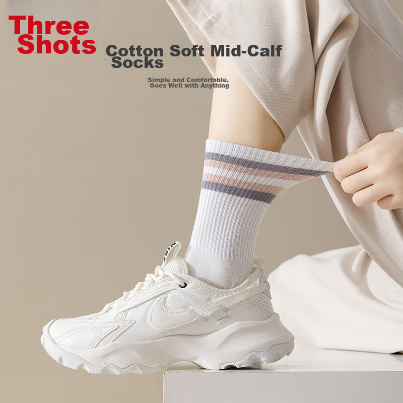 Sanqiang [Yinxiang Series] Women's Socks, 100% Pure Cotton, Printed Versatile Mi...