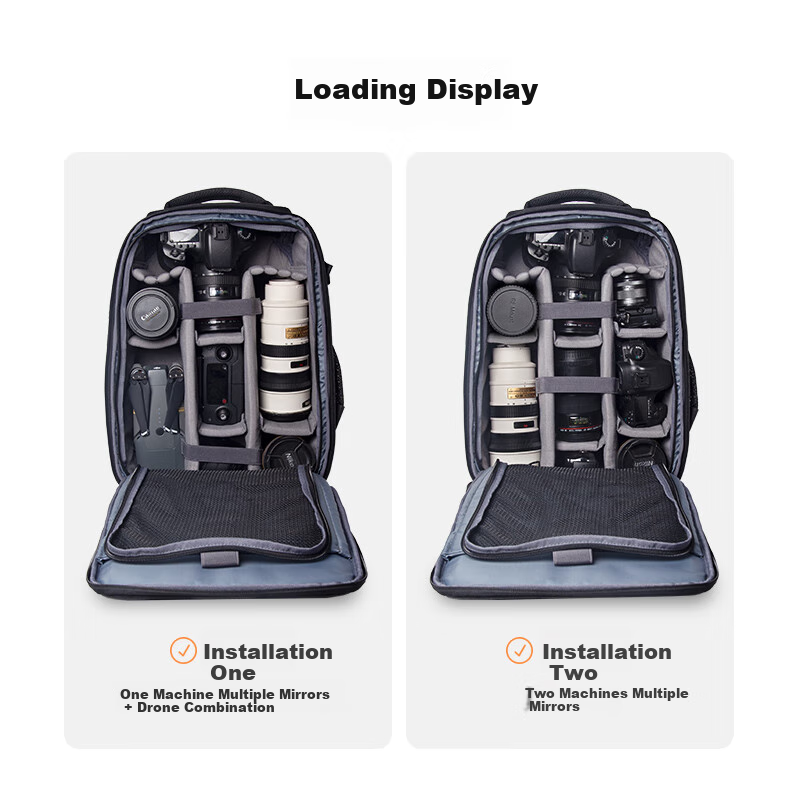 PULUWEI Camera Backpack Dual Shoulder Bag for Photography Mirrorless Camera Cano...