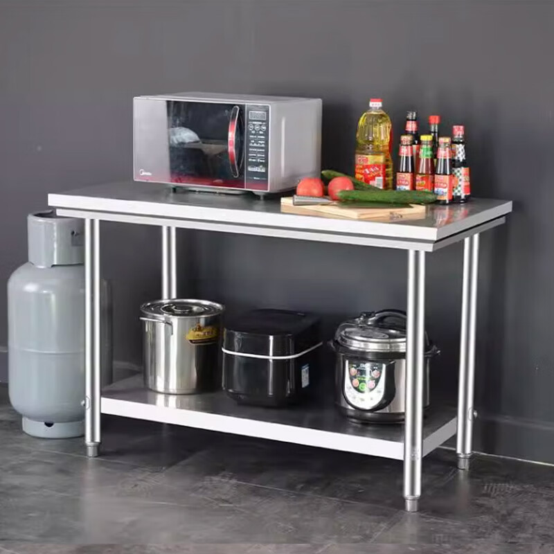 Quanshi Stainless Steel Double-layer Kitchen Workbench Hotel Commercial Cutting...