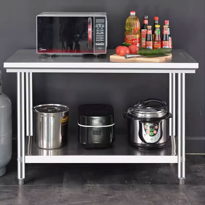 Quanshi Stainless Steel Double-layer Kitchen Workbench Hotel Commercial Cutting...