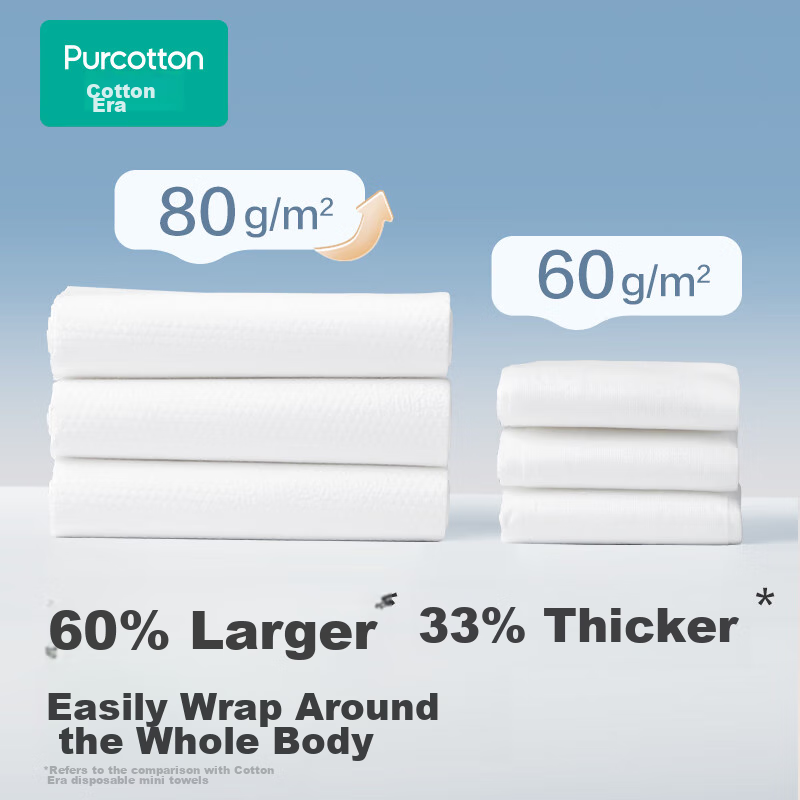 PurCotton [Recommended by Ding Yuxi] PurCotton Disposable Bath Towels, 3 Pack, 1...