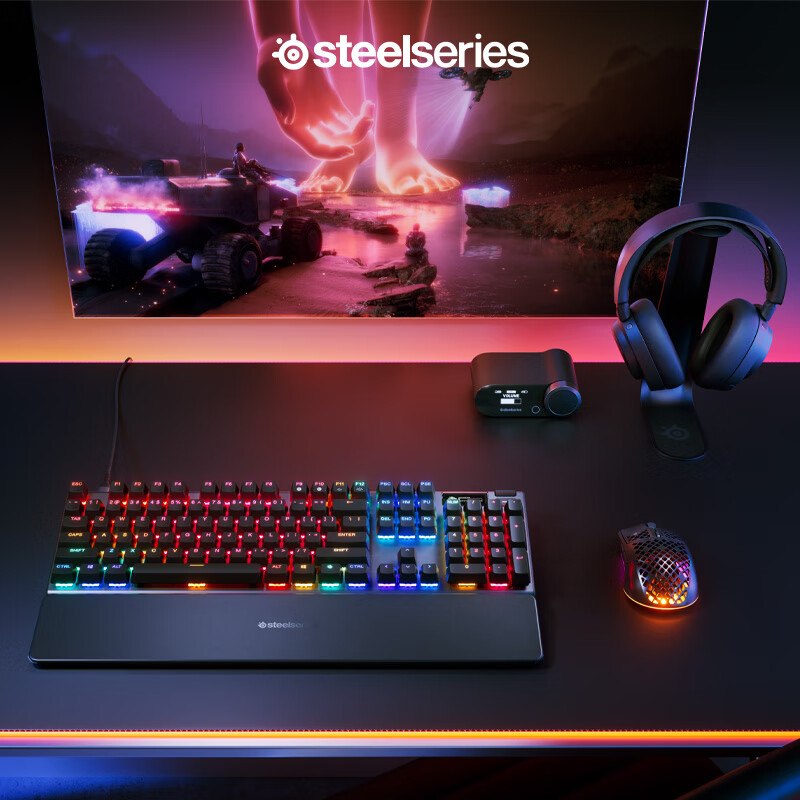 SteelSeries Apex Pro Gen3 Gaming Mechanical Keyboard with Magnetic Switches, Wir...