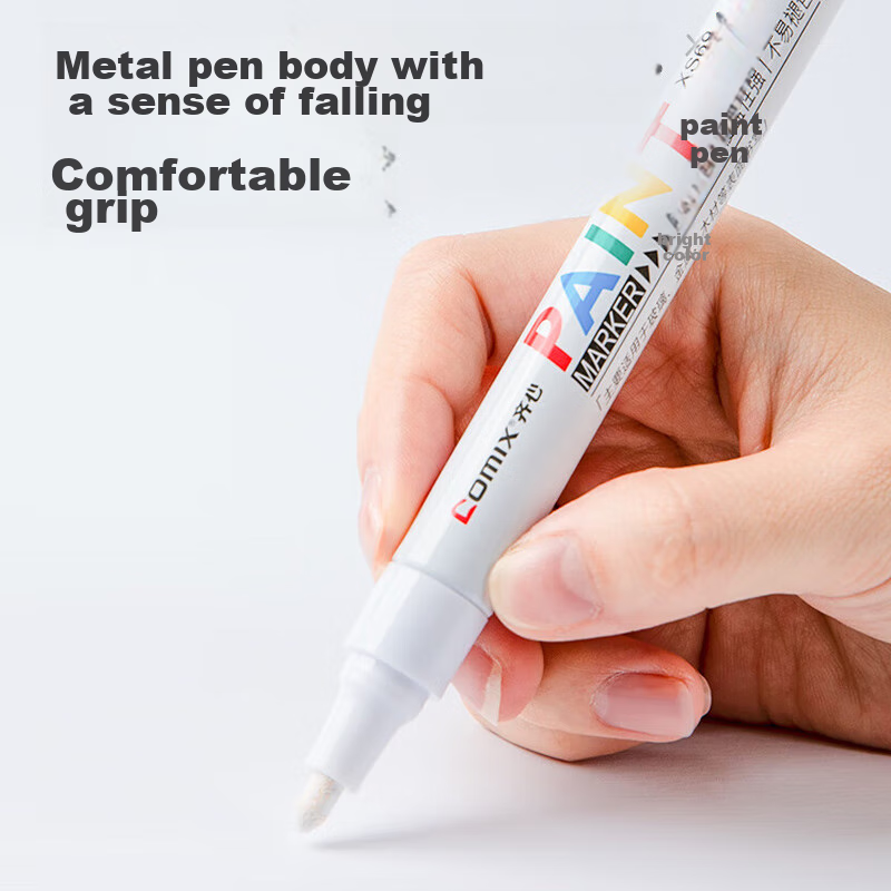 Comix White Touch-Up Paint Marker Pen, Hand-Drawn Graffiti Pen, 2.0mm Waterproof...