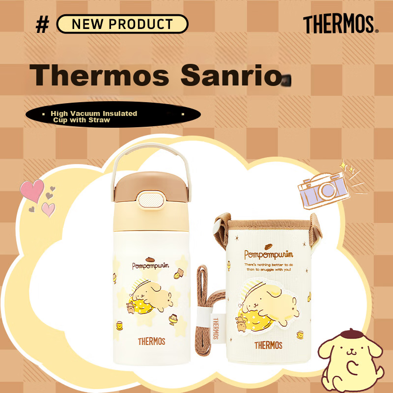 Thermos Children's Insulated Cup, Elementary School Student Straw Water Bottle,...