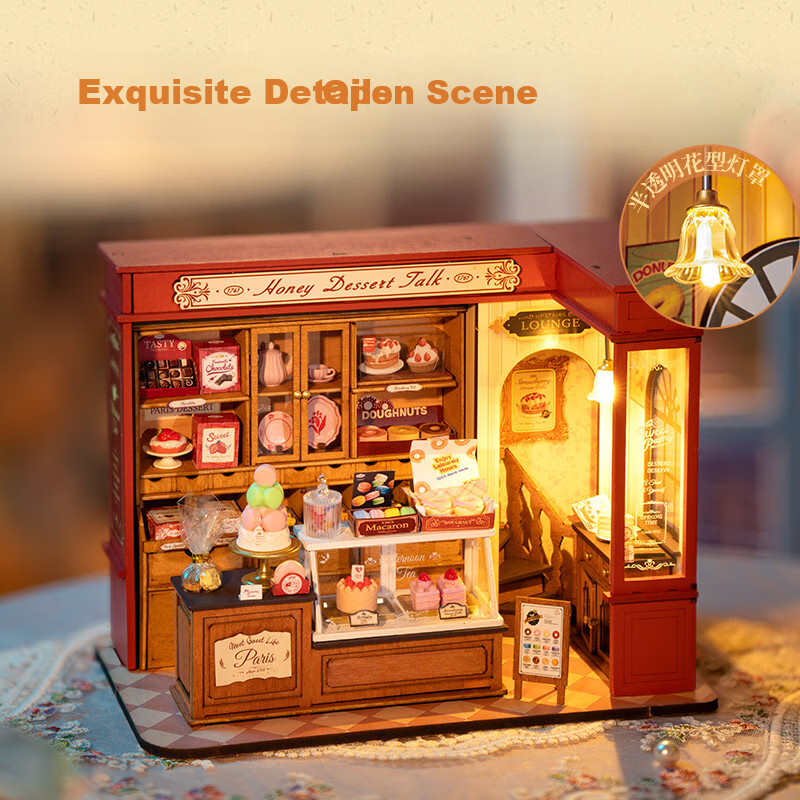 Rolife French Sweet Dessert Shop DIY Cabin Building Blocks Toy Adult 3D Puzzle H...