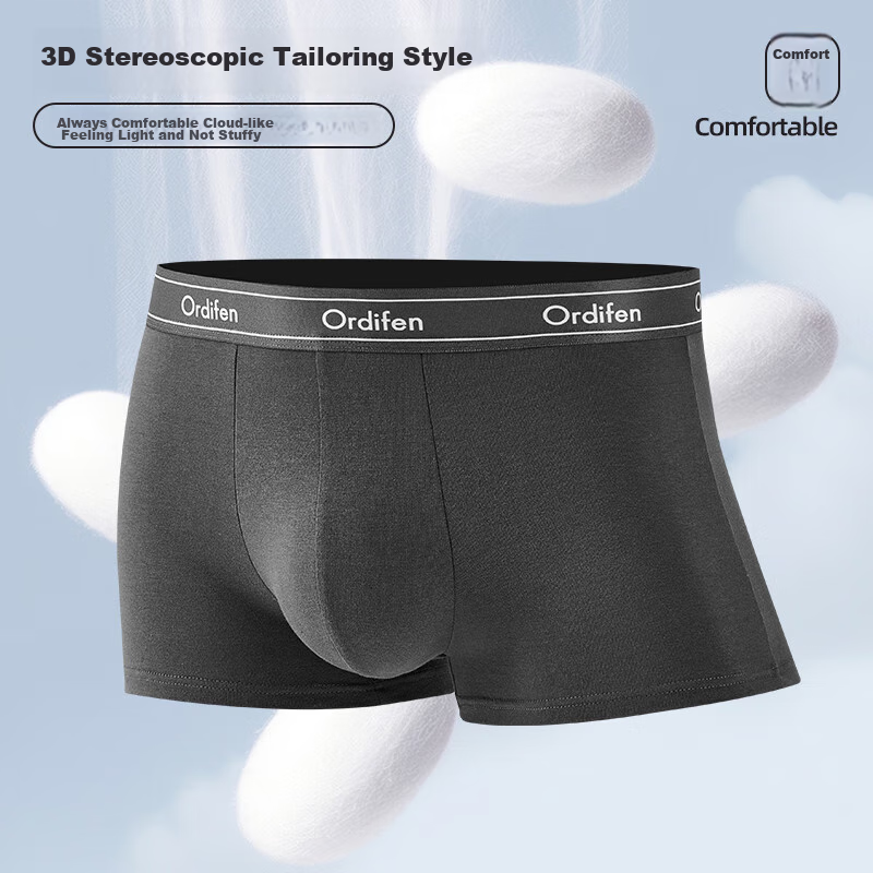 Ordifen [7A Antibacterial Mulberry Silk Crotch] Men's Underwear, Pure Cotton Sea...
