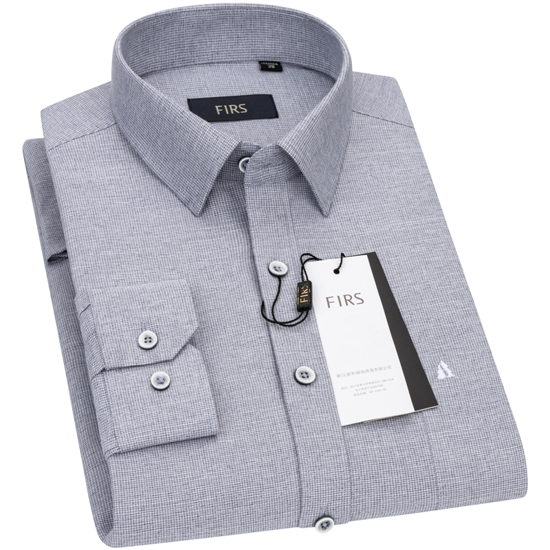 FIRS Men's Long Sleeve Plaid Casual Shirt, Middle-Aged Business Formal Wear, Wri...