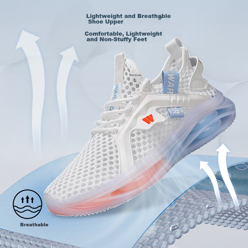 Warrior Men's Summer New Running Shoes Mesh Breathable Shock Absorbing Shoes Men...