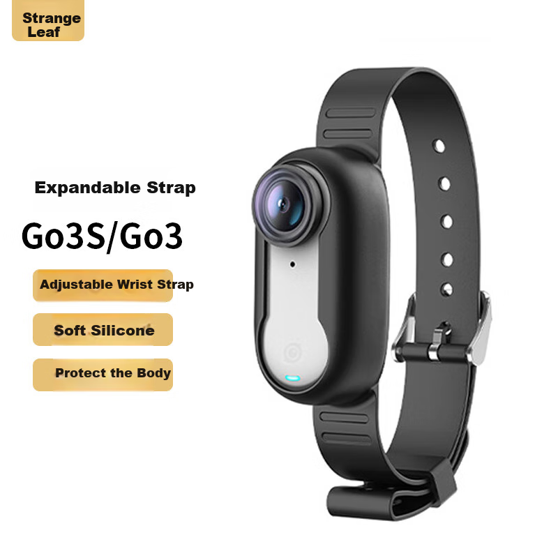 Qiyue Strap Protective Case for Insta360 GO3S, Expandable Wrist Strap, Bicycle S...