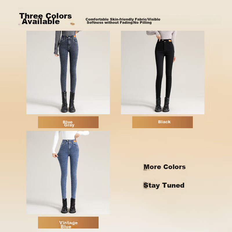 JEANSWEST Women's Jeans, Summer Cotton Stretch Skinny Pants, Soft High-Waist Sli...