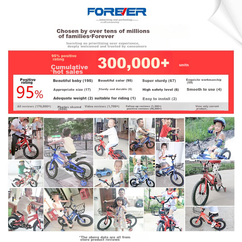 FOREVER Bicycle, Children's Bike, Kids' Mountain Bike, Toddler Pedal Bike, 16-In...