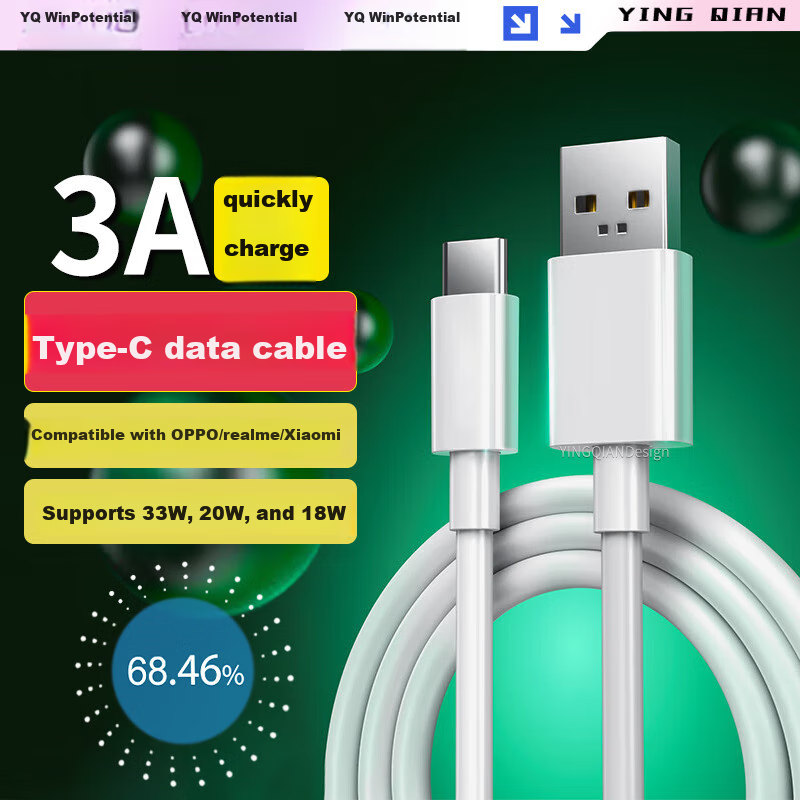 Win Qian Compatible with OPPO Data Cable, Charging Cable 33W Fast Charging, for...