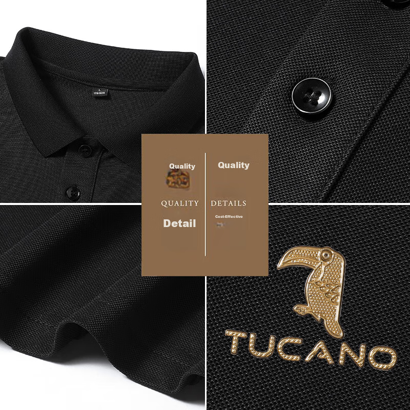 TUCANO Long-Sleeve T-Shirt for Men, Spring And Autumn Business Casual, Turn-Down...