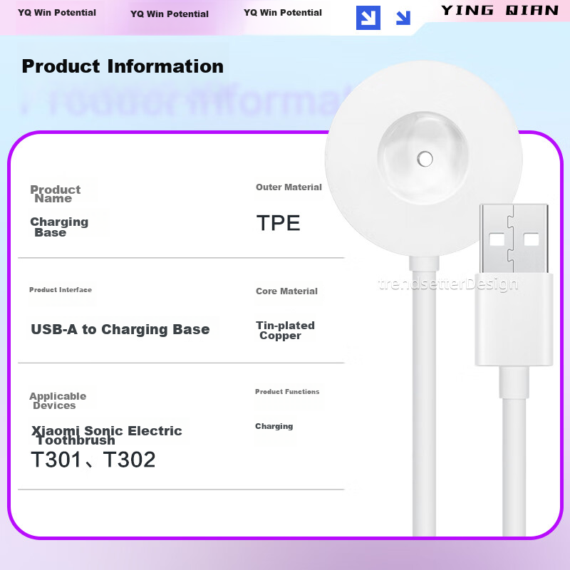 Winqian Compatible Charging Base for Xiaomi Electric Toothbrush, Suitable for T3...