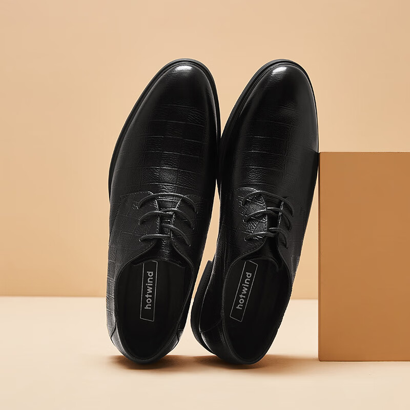 New Men's Trendy Casual Shoes, Stylish Formal Leather Shoes, Round Toe Derby Sho...