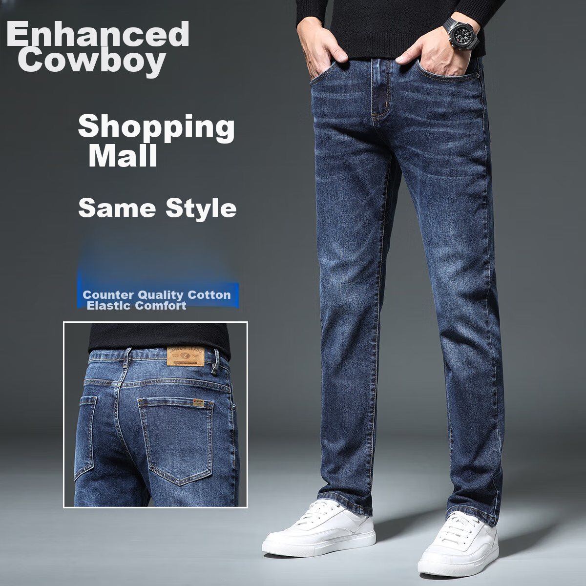 Zengzhi [Business Casual] High-End Men's Jeans, 2025 Spring New Loose Straight-L...