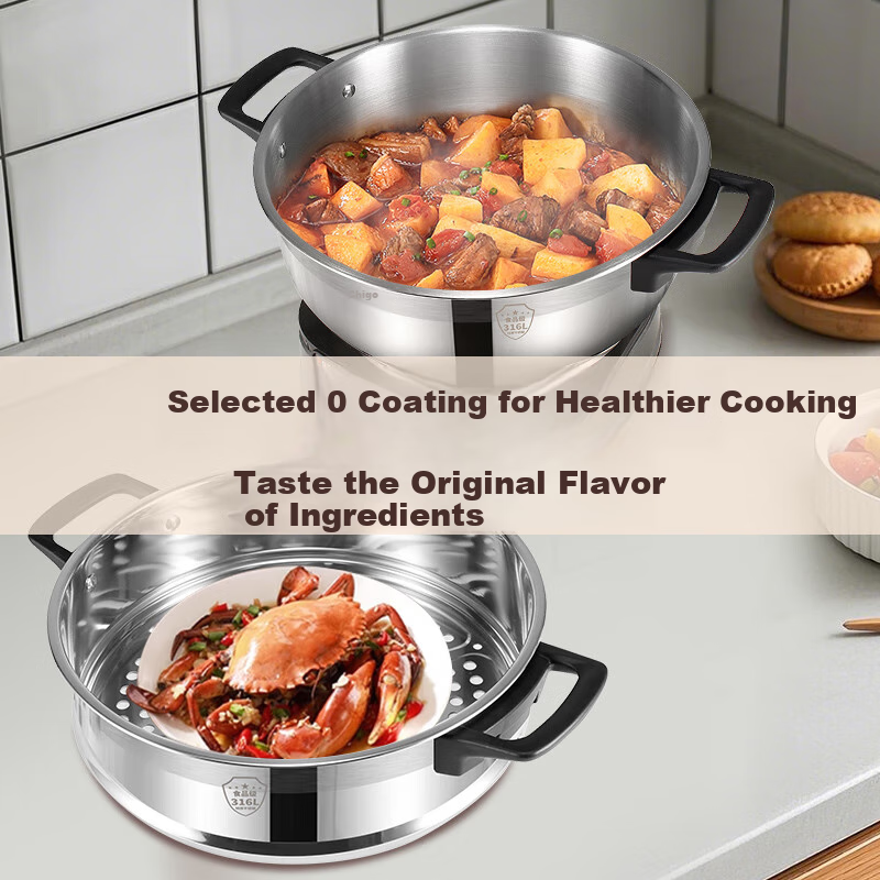 CHIGO Multi-function Electric Cooker 316 Stainless Steel 34CM with Steamer CFDG-...