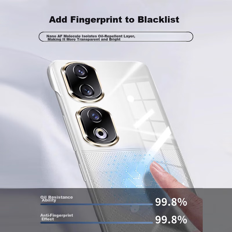 Zhiweishi [Never Yellowing] Transparent Borderless Phone Case for Honor 90 Pro,...
