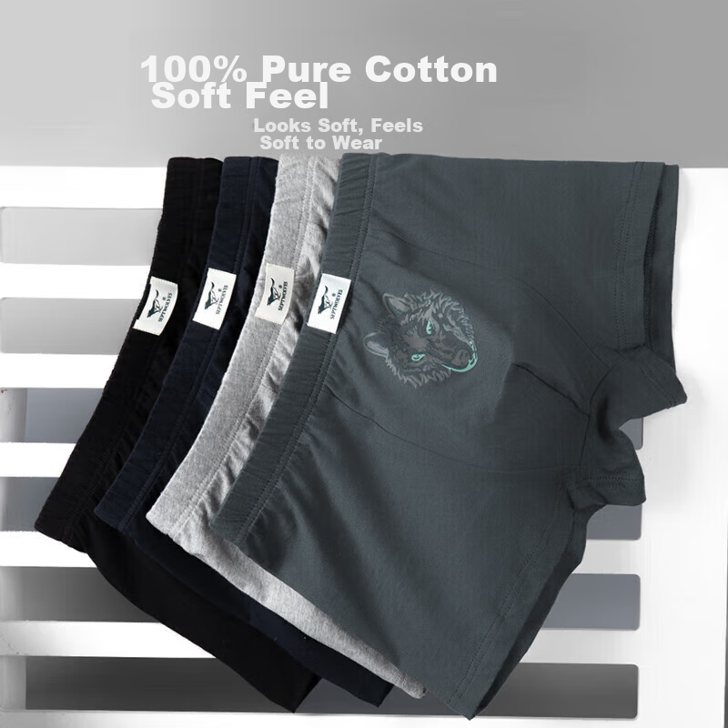 SEPTWOLVES Men's Underwear, Pure Cotton Antibacterial Men's Boxer Briefs, Printe...