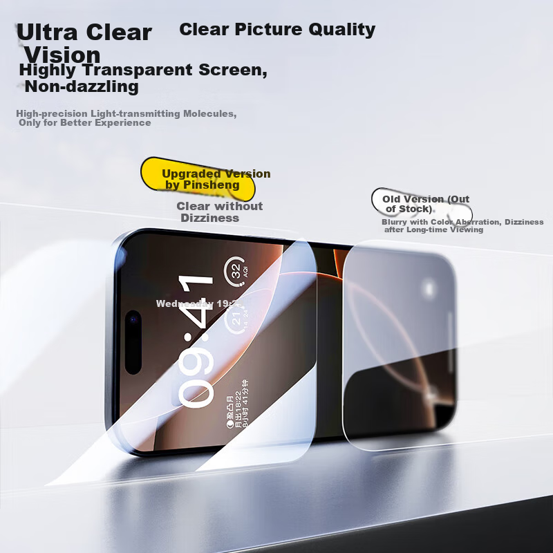 PISEN Privacy Tempered Glass Screen Protector for iPhone 16/15, Anti-Spy Anti-Sh...