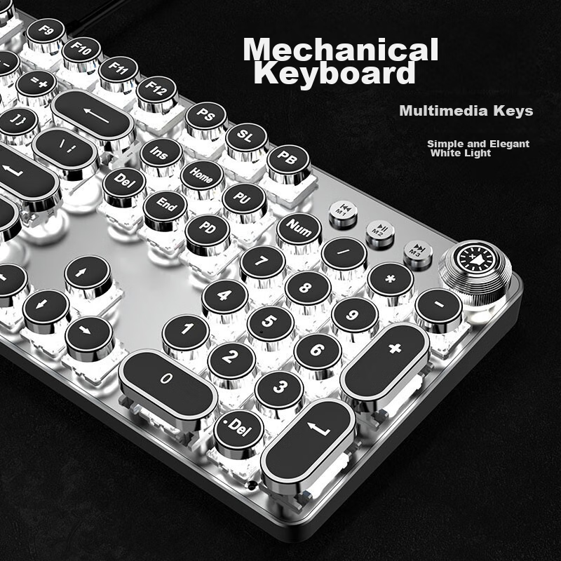 EWEADN TK100 Punk Mechanical Keyboard And Mouse Set, Wired Gaming Keyboard And M...