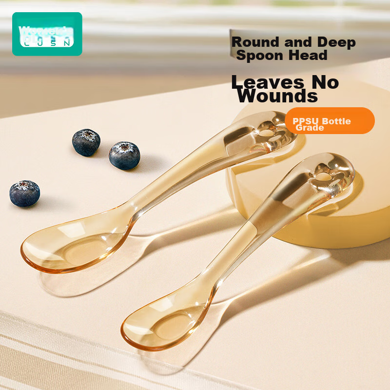 Rushan PPSU Ingot Spoon for Children, Baby-Specific Infant Feeding Spoon, Self-F...